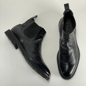 Gordon Rush Chelsea Boots Mens 11.5 Black Leather Lug-Sole Classic Preppy Work